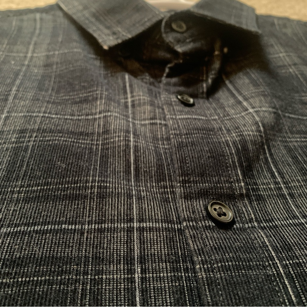 Two Corduroy Express Button-Down Shirts - Burgundy and Black - Picture 6 of 8